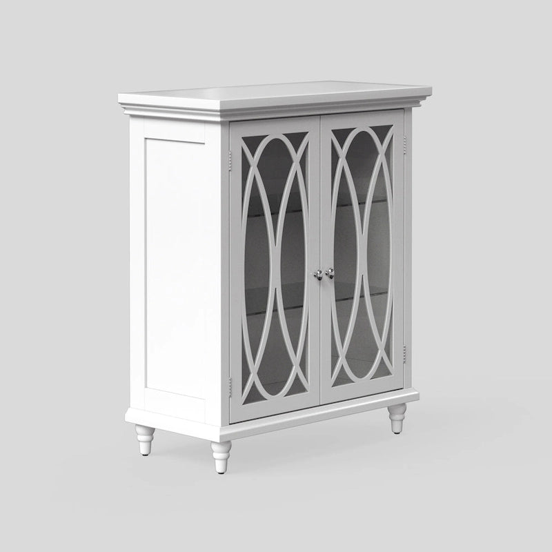 Teamson Home Florence Armoire Basse 66 x 81,3 cm, Blanc - 66 cm L x 31,8 cm P x 81,3 cm H