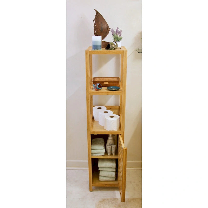 Meuble colonne de rangement pour spa en bambou massif Porch & Den Burning Tree