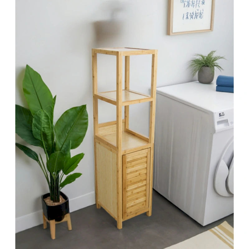 Meuble colonne de rangement pour spa en bambou massif Porch & Den Burning Tree