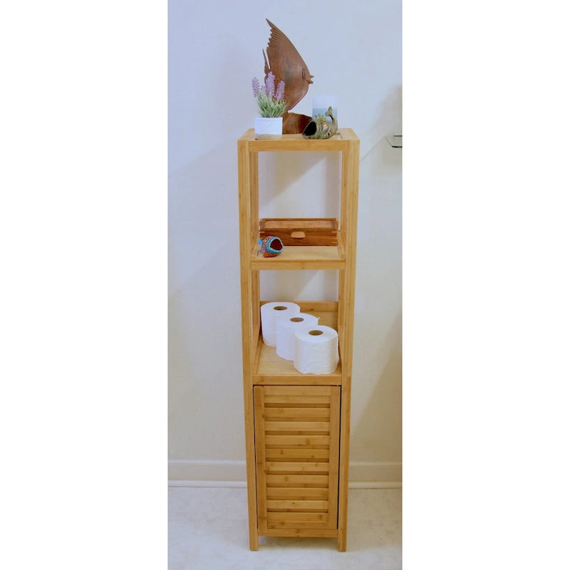 Meuble colonne de rangement pour spa en bambou massif Porch & Den Burning Tree