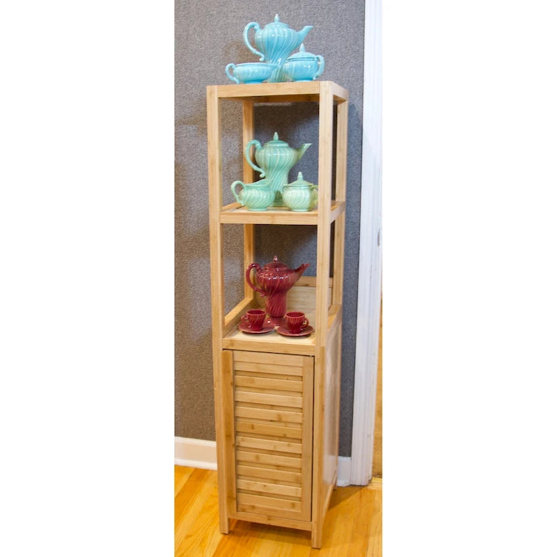 Meuble colonne de rangement pour spa en bambou massif Porch & Den Burning Tree