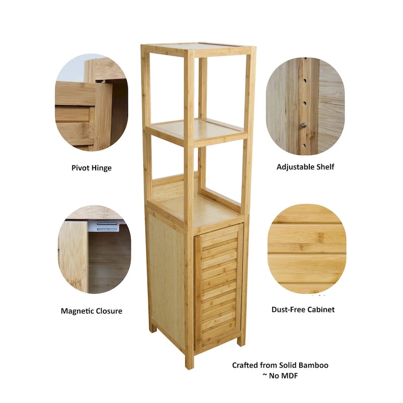 Meuble colonne de rangement pour spa en bambou massif Porch & Den Burning Tree