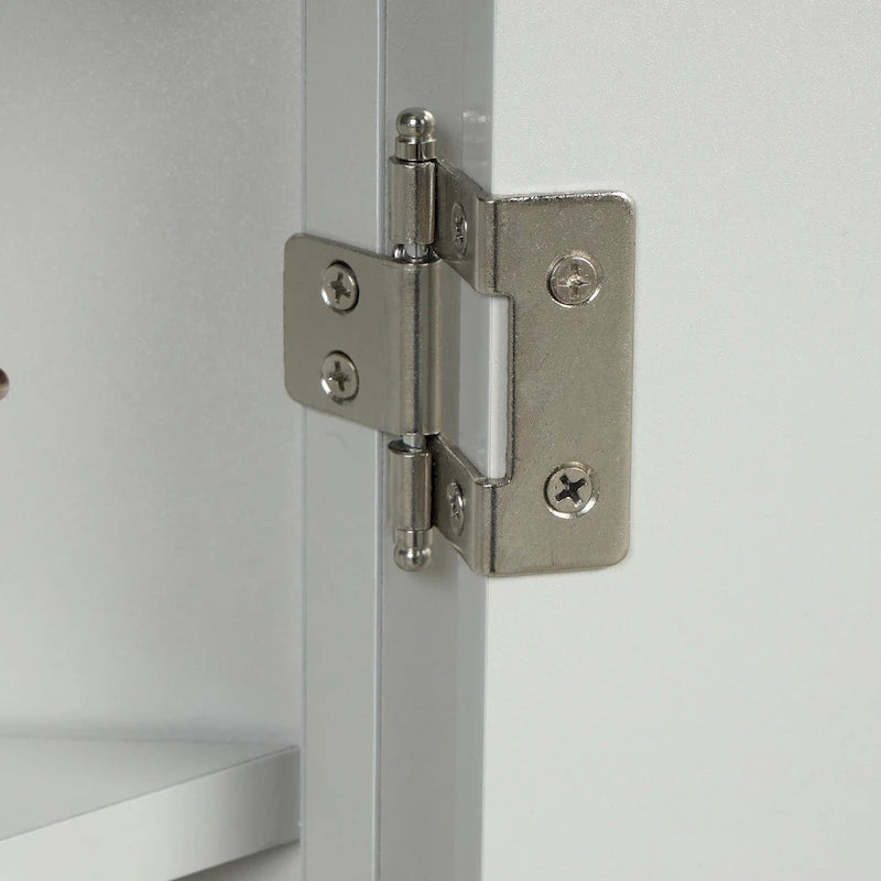 Meuble de rangement d'angle gris pour salle de bain avec étagères réglables