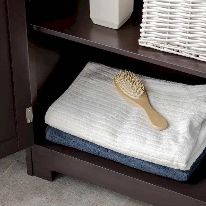 kleankin Armoire de rangement de salle de bain moderne sur pied avec tiroir et étagère réglable - 29,8 x 59,7 x 108,6 cm