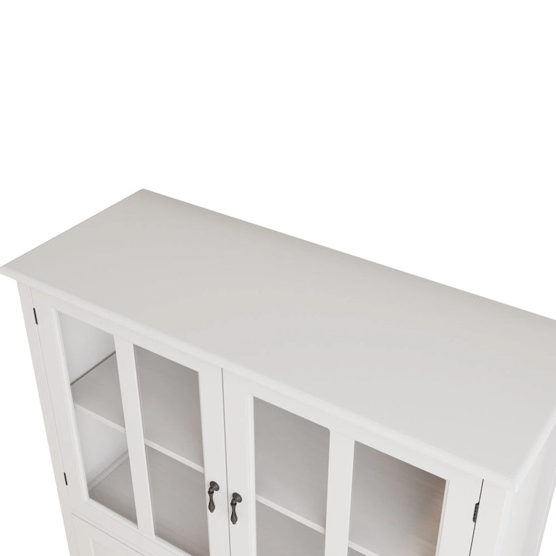 Meuble de rangement buffet avec double porte vitrée et poignée unique en forme de cloche