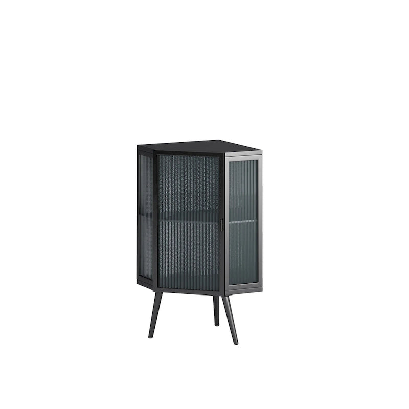 Meuble d'angle bas de 22,25 po avec porte en verre trempé