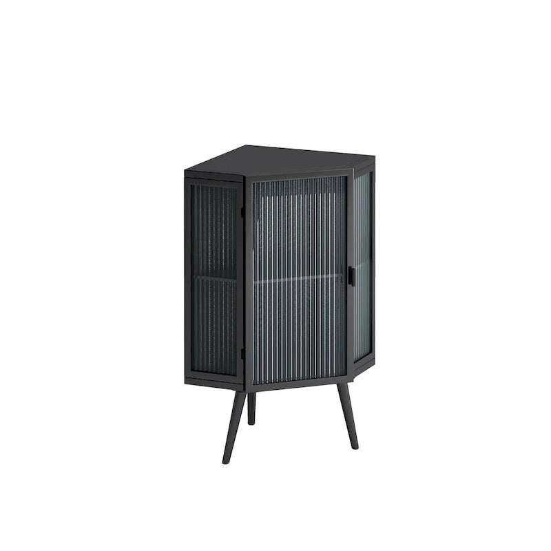 Meuble d'angle bas de 22,25 po avec porte en verre trempé