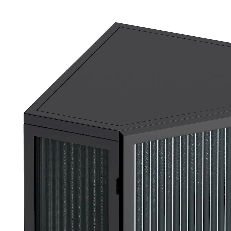 Meuble d'angle bas de 22,25 po avec porte en verre trempé