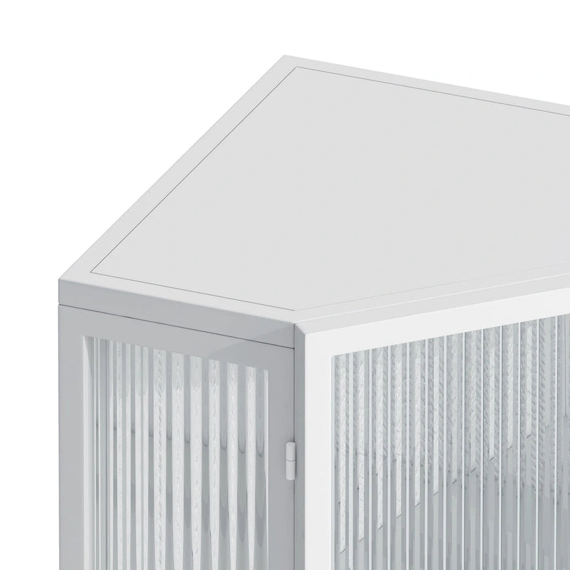 Meuble d'angle bas de 22,25 po avec porte en verre trempé
