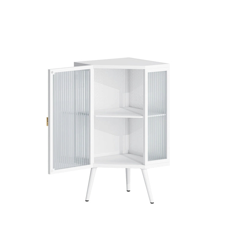 Meuble d'angle bas de 22,25 po avec porte en verre trempé