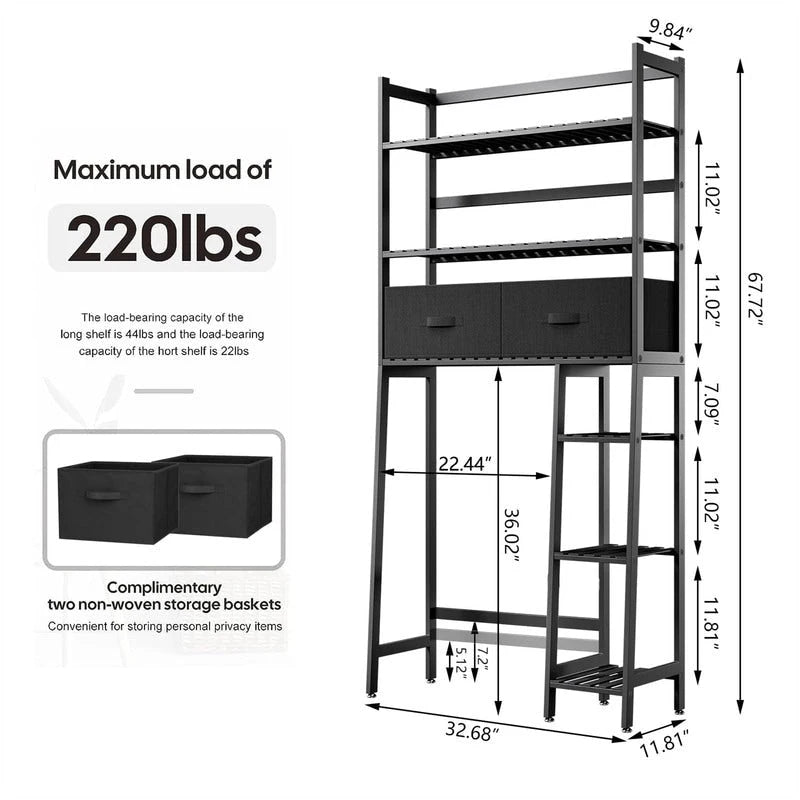 Meuble de rangement pour toilettes - 11,81P x 32,68L x 67,72H
