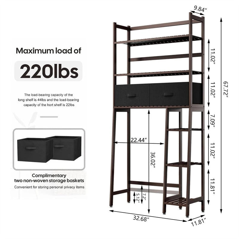 Meuble de rangement pour toilettes - 11,81P x 32,68L x 67,72H