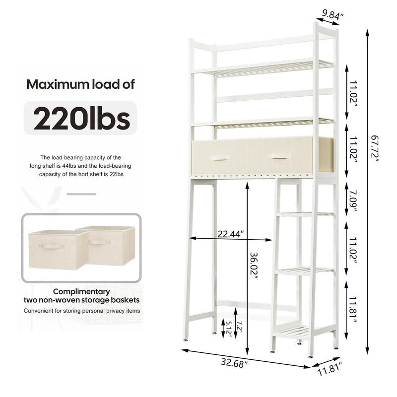 Meuble de rangement pour toilettes - 11,81P x 32,68L x 67,72H