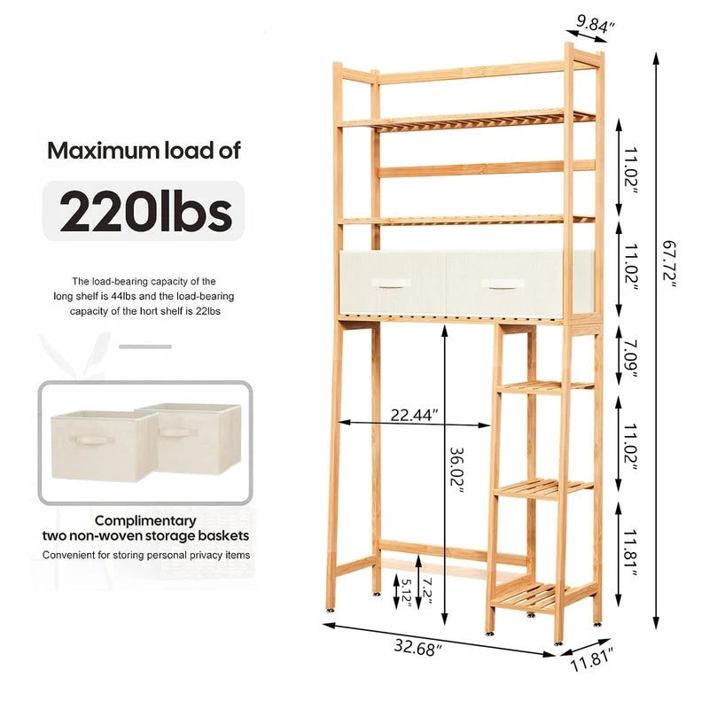 Meuble de rangement pour toilettes - 11,81P x 32,68L x 67,72H