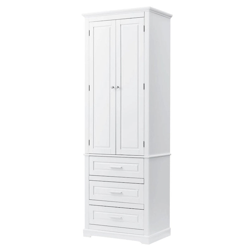 Meuble de rangement haut avec trois tiroirs pour salle de bain