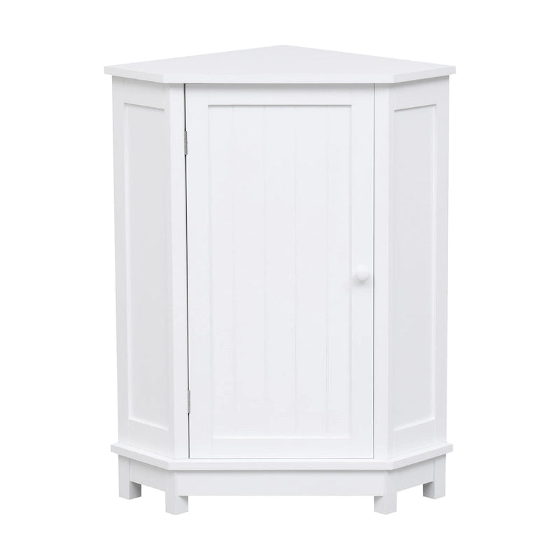 Meuble de rangement d'angle triangulaire pour salle de bain en MDF avec étagère réglable