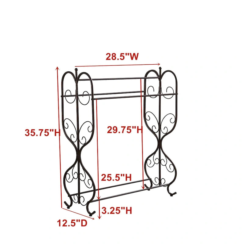 Porte-serviettes sur pied, étain