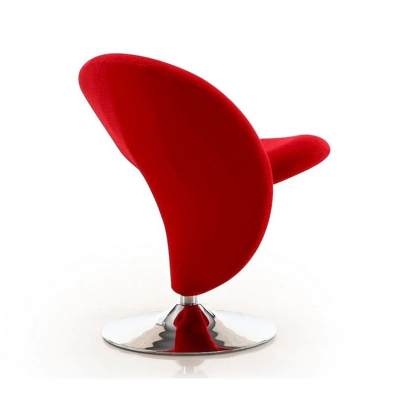 Fauteuil pivotant en mélange de laine et chrome Curl de Manhattan Comfort (lot de 2)