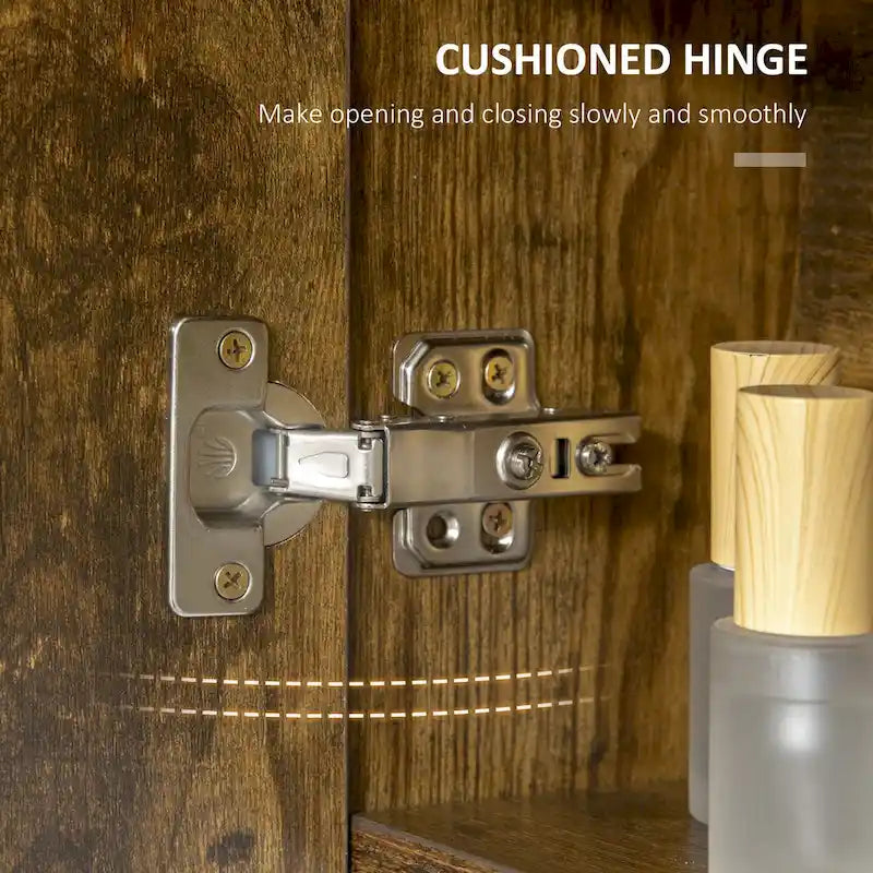 kleankin Armoire de toilette à miroir avec éclairage LED 69,85 cm x 64,77 cm, à intensité variable, à fixer au mur