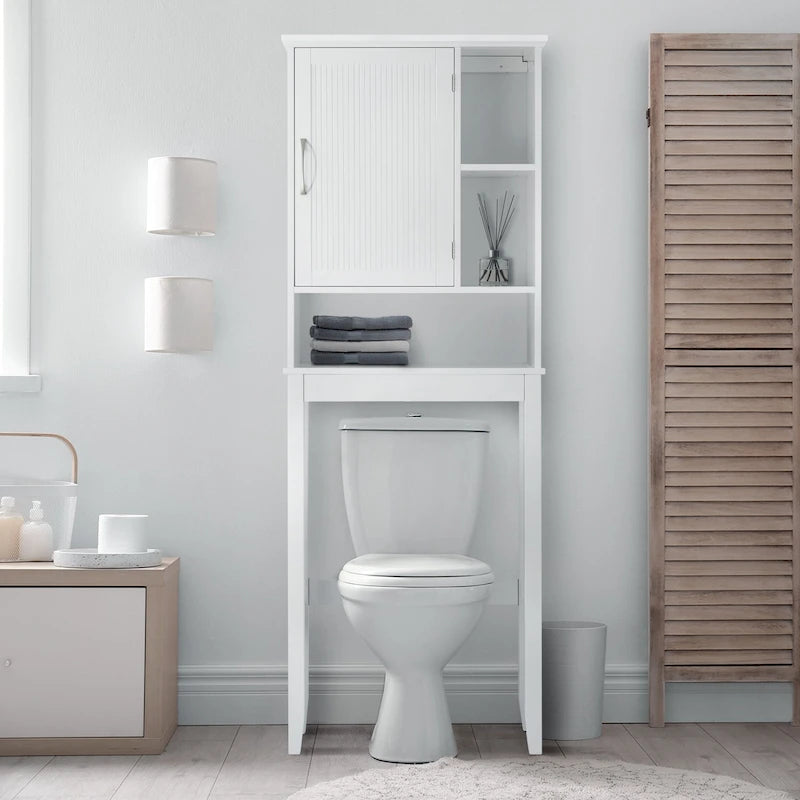 Teamson Home Newport meuble de rangement au-dessus des toilettes, Blanc