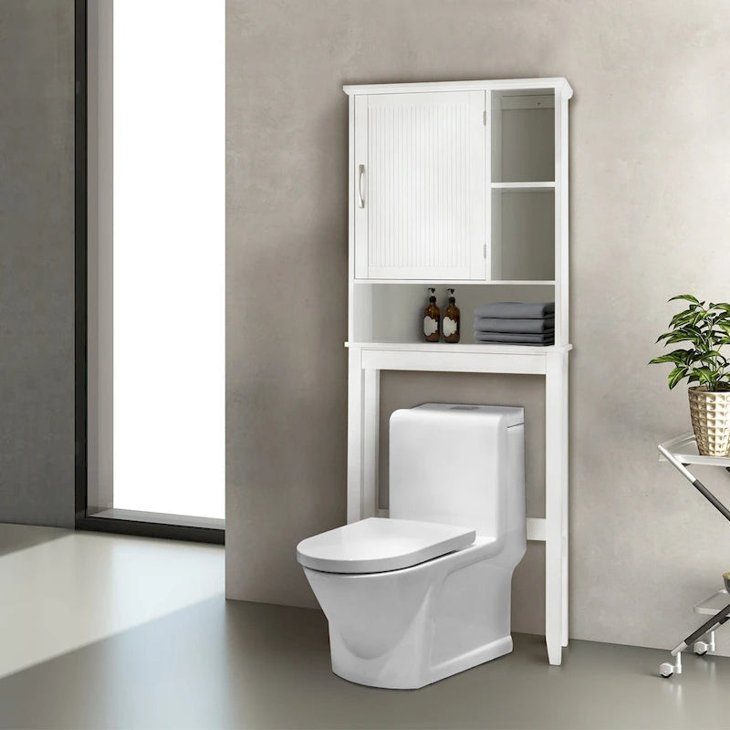 Teamson Home Newport meuble de rangement au-dessus des toilettes, Blanc