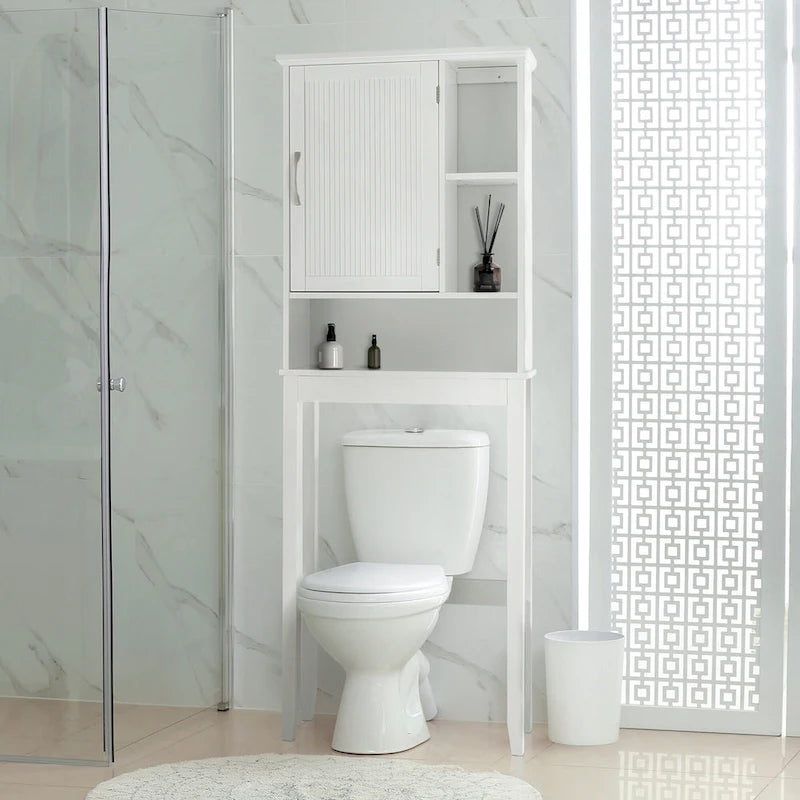Teamson Home Newport meuble de rangement au-dessus des toilettes, Blanc