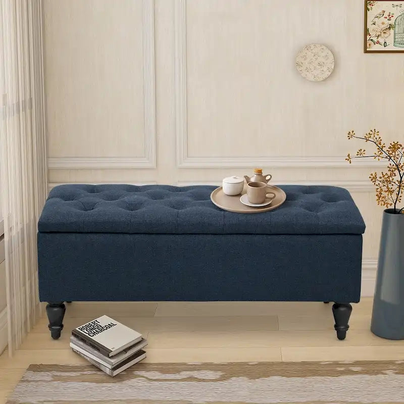 Banc de rangement capitonné en tissu Maypex 38