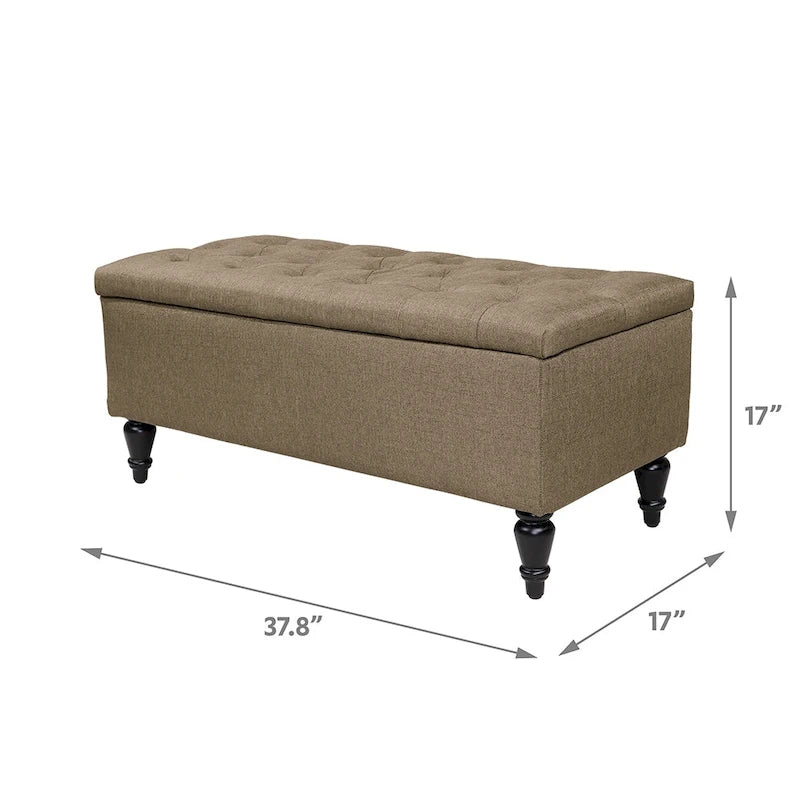 Banc de rangement capitonné en tissu Maypex 38