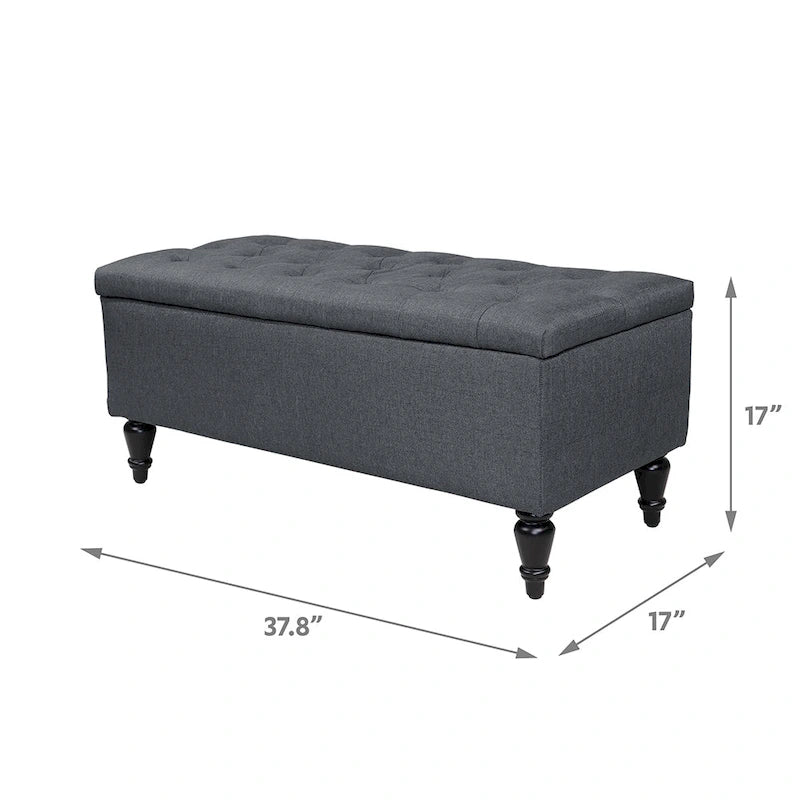Banc de rangement capitonné en tissu Maypex 38