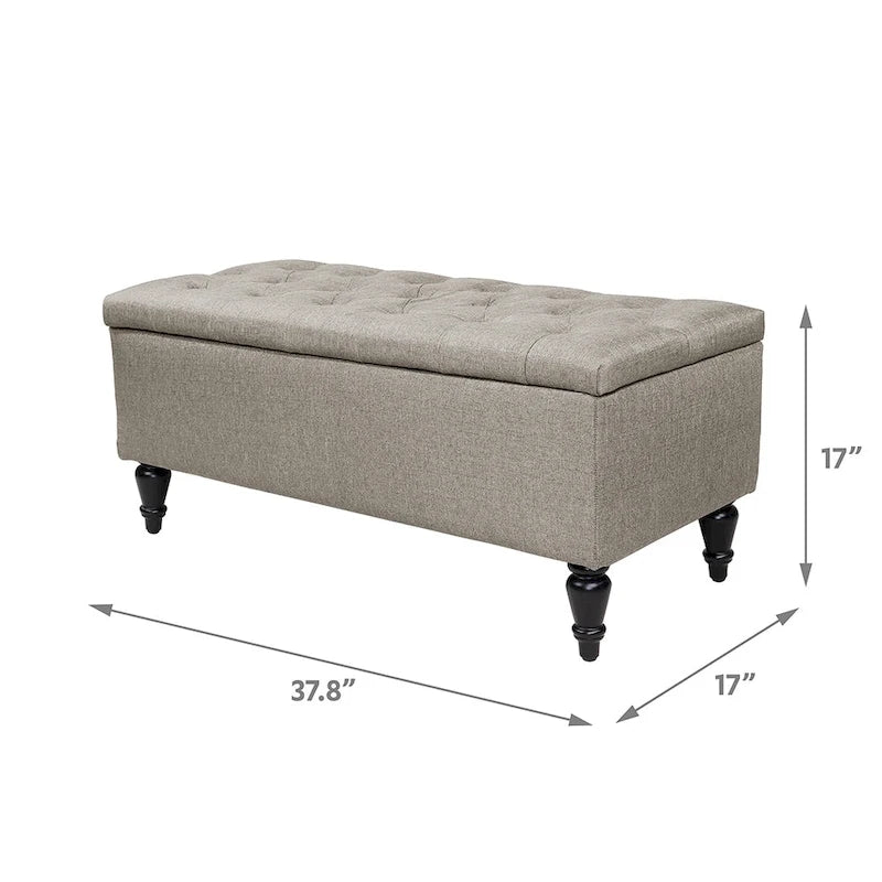 Banc de rangement capitonné en tissu Maypex 38