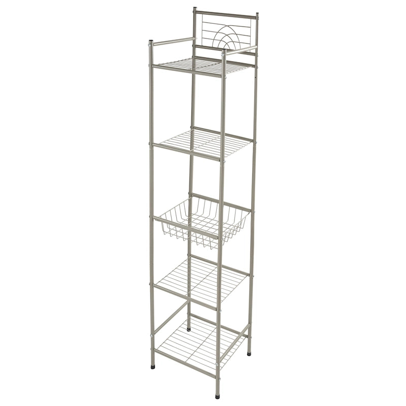 Étagère de Rangement Bath Bliss à 5 Niveaux en Bronze Huilé - 13x11.6x58.7