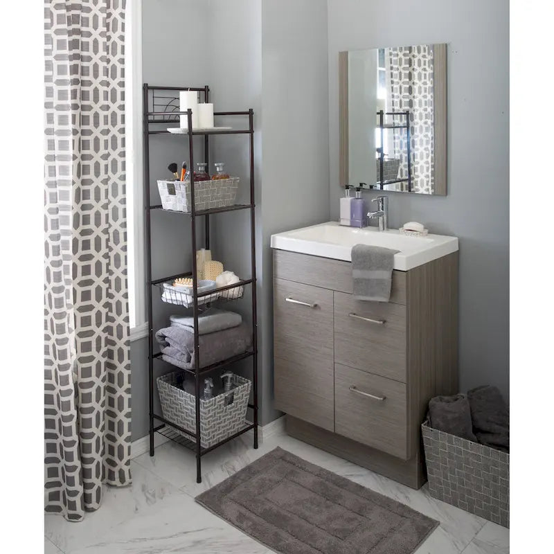 Étagère de Rangement Bath Bliss à 5 Niveaux en Bronze Huilé - 13x11.6x58.7