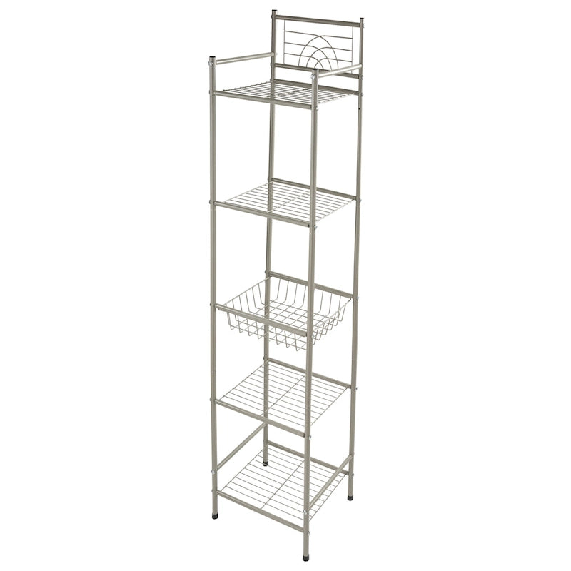 Étagère de Rangement Bath Bliss à 5 Niveaux en Bronze Huilé - 13x11.6x58.7
