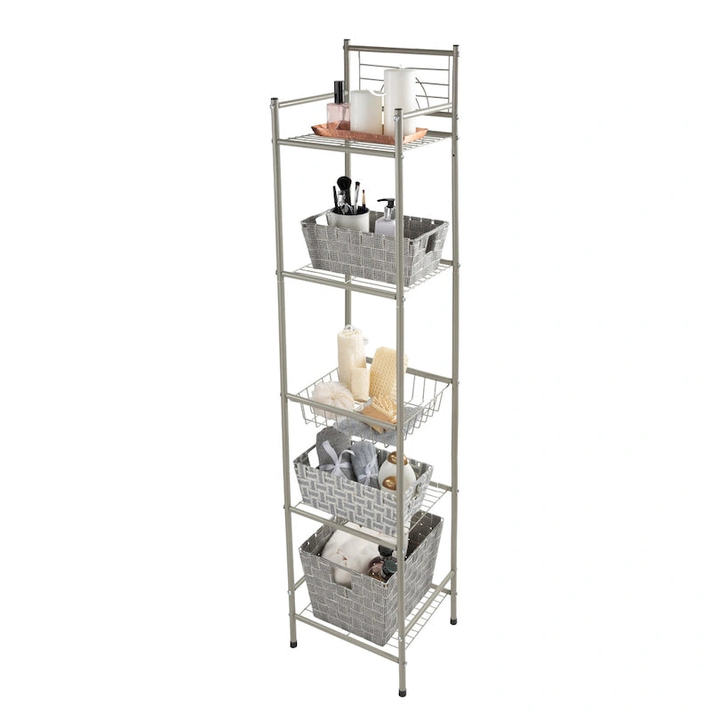 Étagère de Rangement Bath Bliss à 5 Niveaux en Bronze Huilé - 13x11.6x58.7