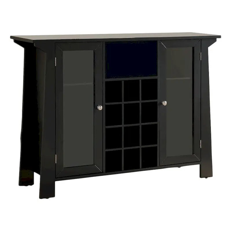 Meuble Buffet de Bar avec Rangement à Vins, Noir