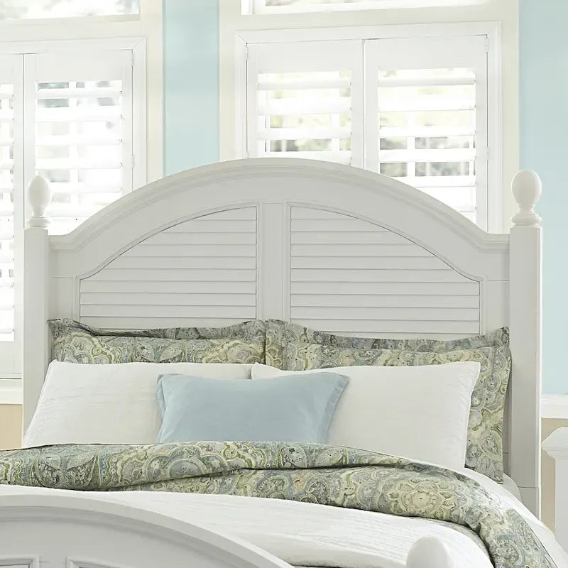 Tête de lit King size Oyster White à quatre piliers