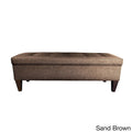Banc de rangement ottoman capitonné long Brooke à 10 boutons