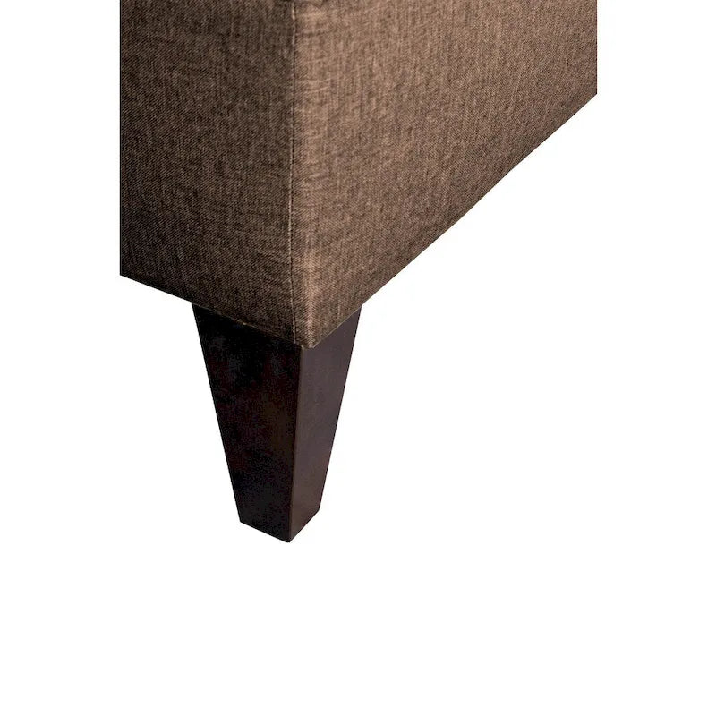 Banc de rangement ottoman capitonné long Brooke à 10 boutons
