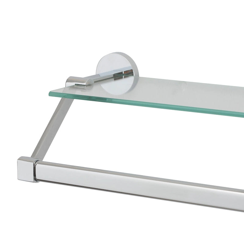 Organize It All Étagère murale en verre avec barre porte-serviettes - 21,7x6,2x4,75