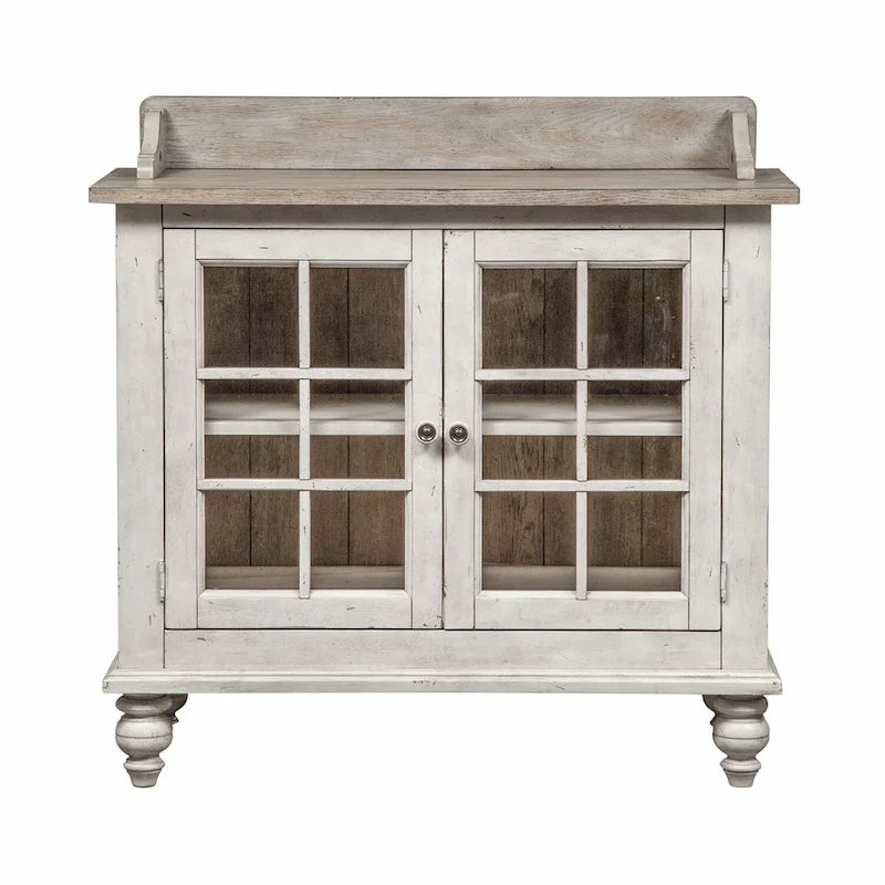 Dessertier Whitney gris patiné en lin ancien