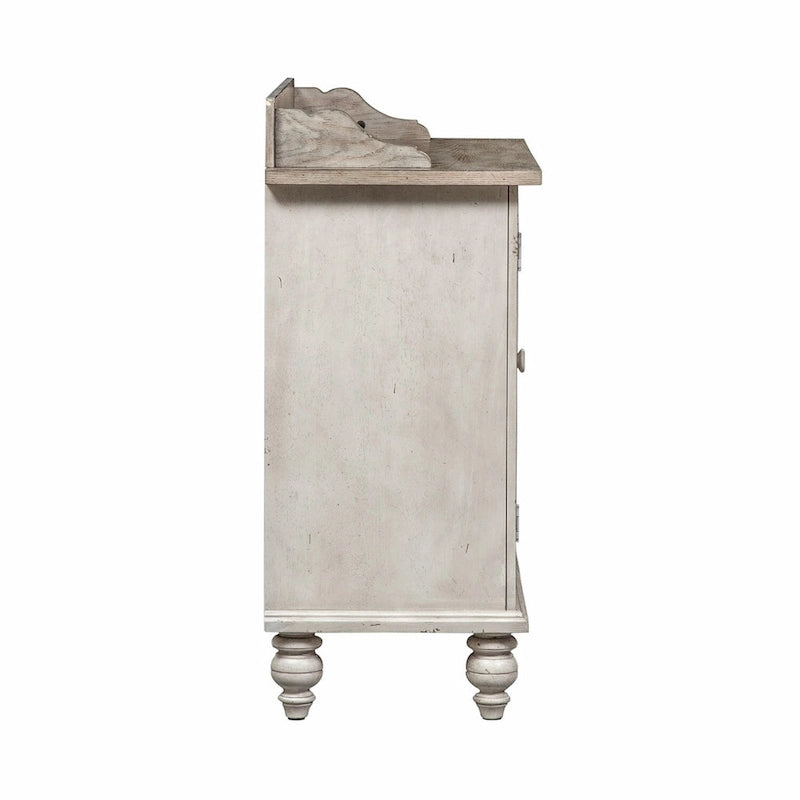 Dessertier Whitney gris patiné en lin ancien