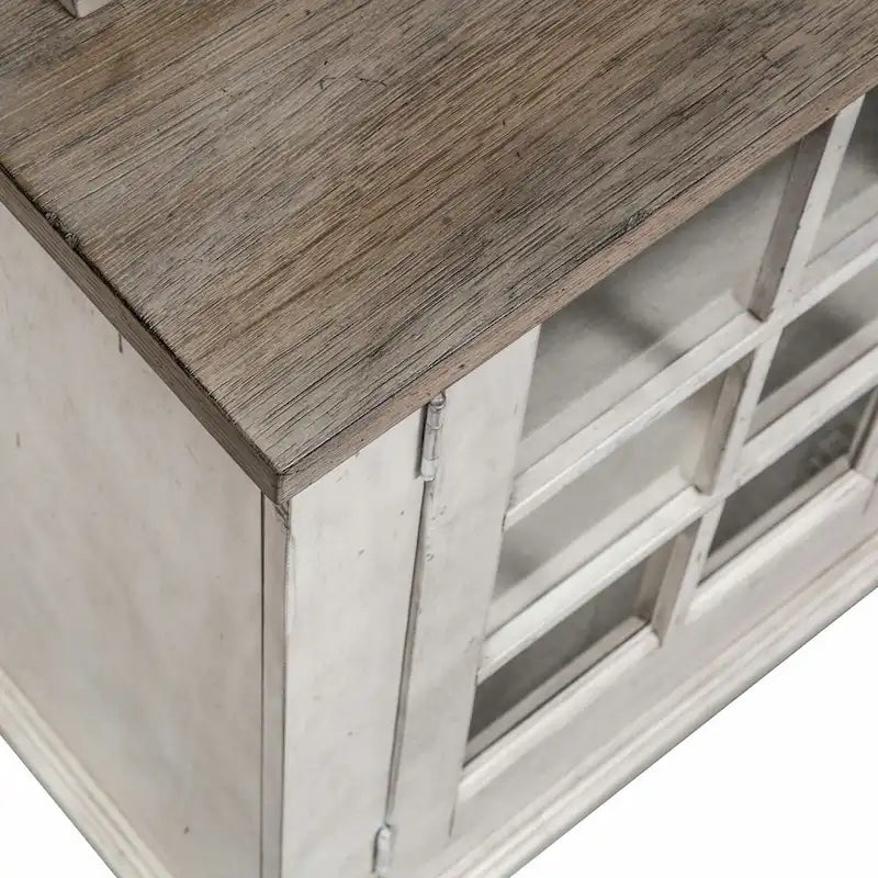 Dessertier Whitney gris patiné en lin ancien
