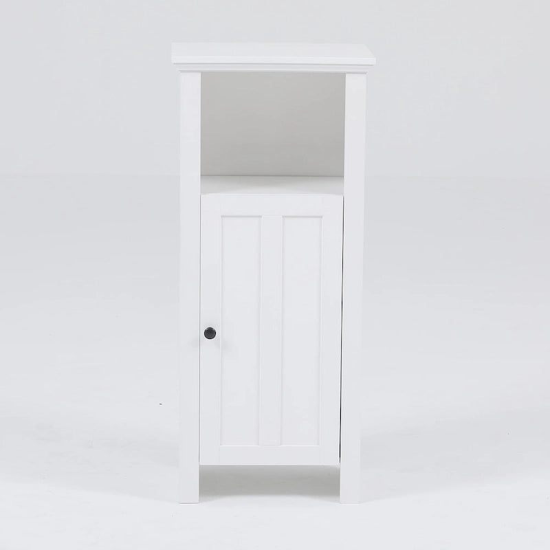 Meuble de rangement de salle de bain peu encombrant en bois manufacturé blanc