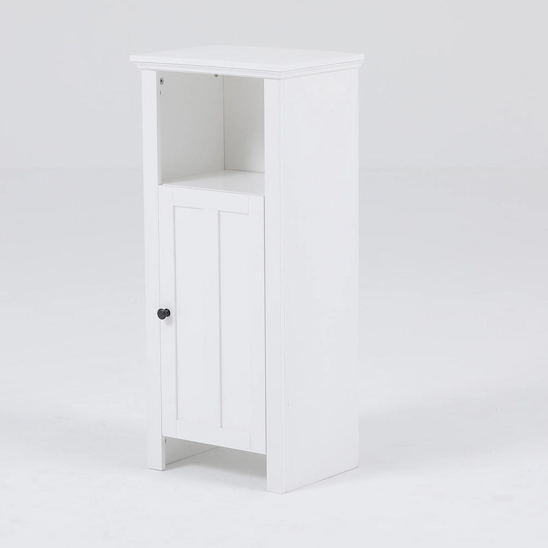 Meuble de rangement de salle de bain peu encombrant en bois manufacturé blanc