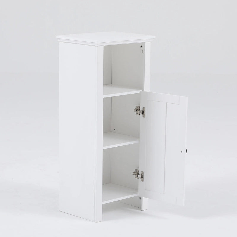 Meuble de rangement de salle de bain peu encombrant en bois manufacturé blanc