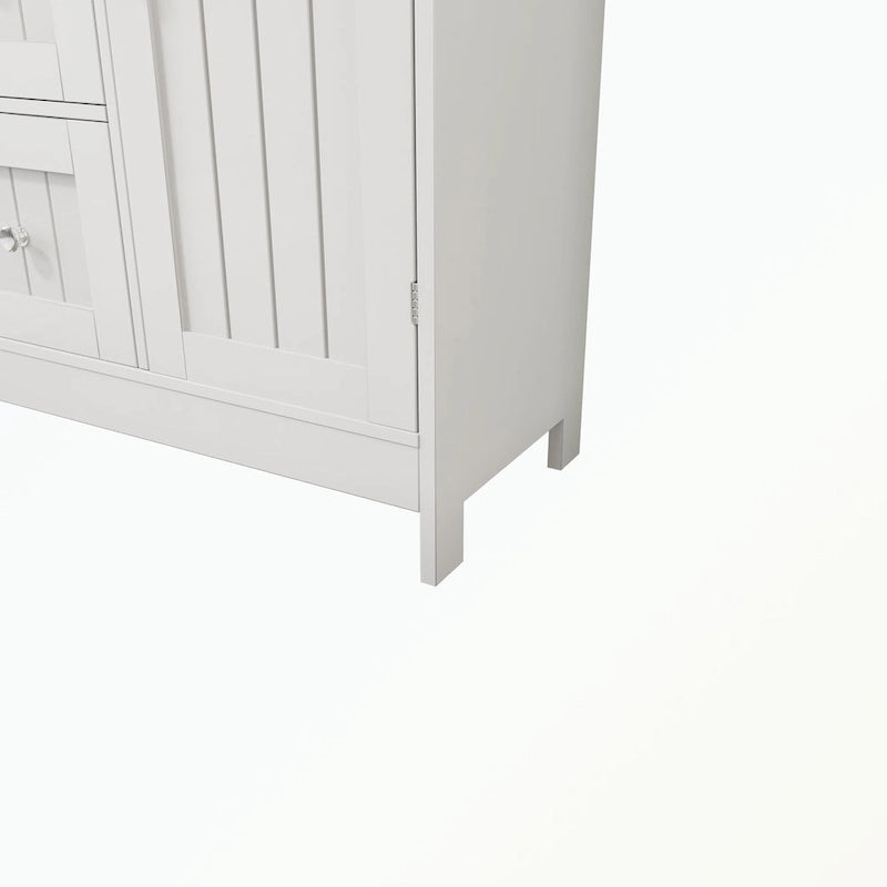 Meuble de rangement de salle de bain sur pied avec 3 tiroirs et 1 porte