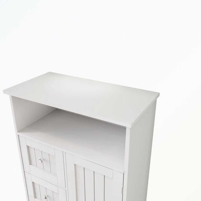 Meuble de rangement de salle de bain sur pied avec 3 tiroirs et 1 porte