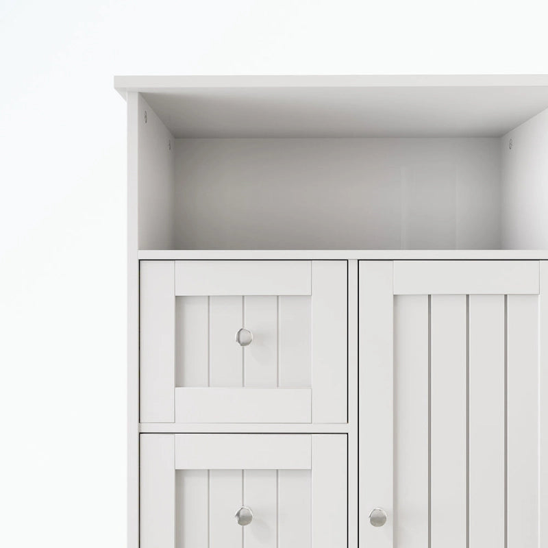 Meuble de rangement de salle de bain sur pied avec 3 tiroirs et 1 porte