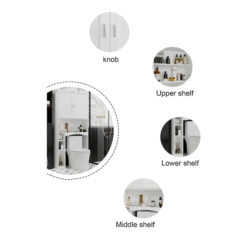 Armoire de rangement WC pour salle de bain, étagère de rangement
