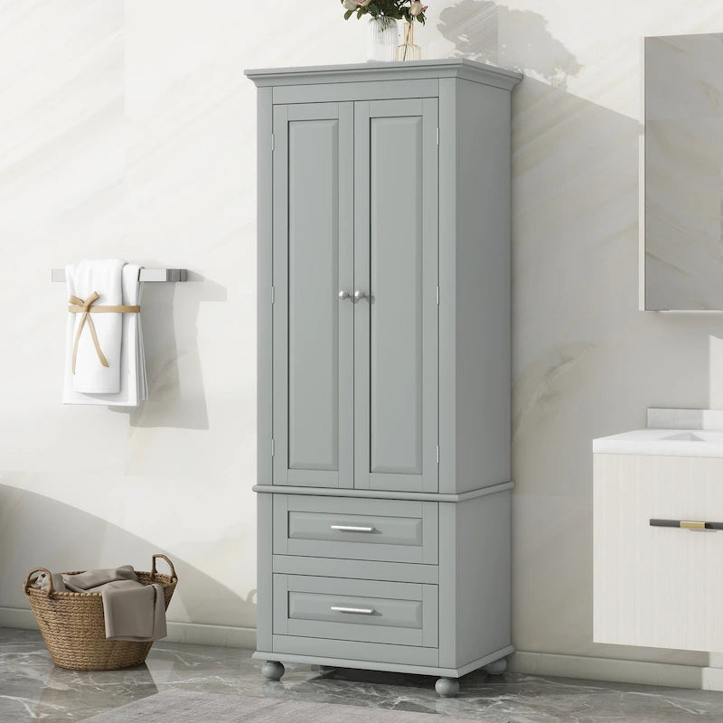 Armoire de rangement haute avec deux tiroirs
